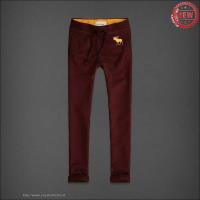 heren abercrombie and fitch moose logo elastisch sweatpants donkerrood geel Winkel Breda 4tt52351